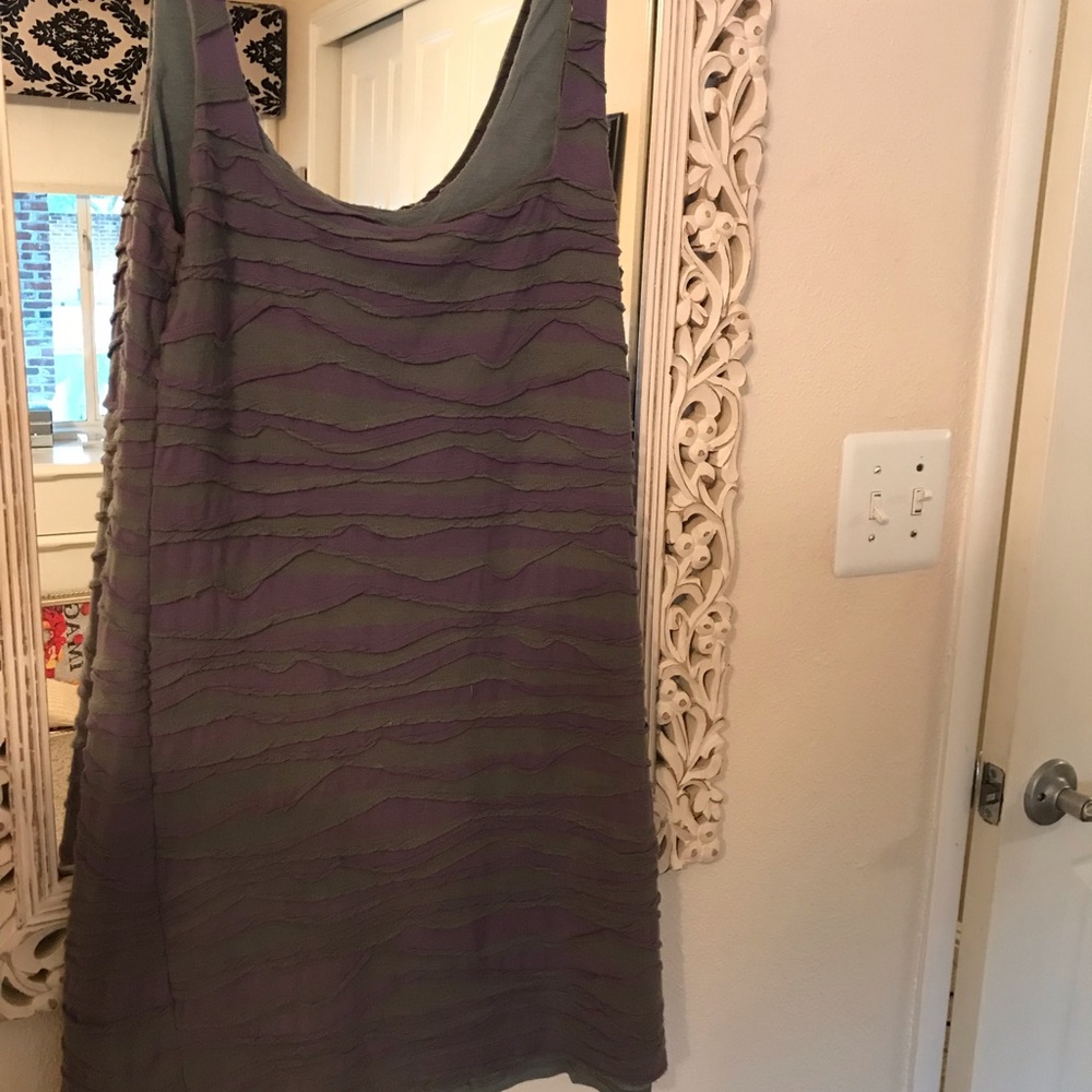 Purple & Gray asymmetrical ribbed Dress